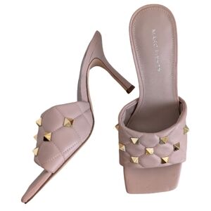 Marc Fisher Quilted Studded Square Toe Stiletto Heel Sandals Size 8.5